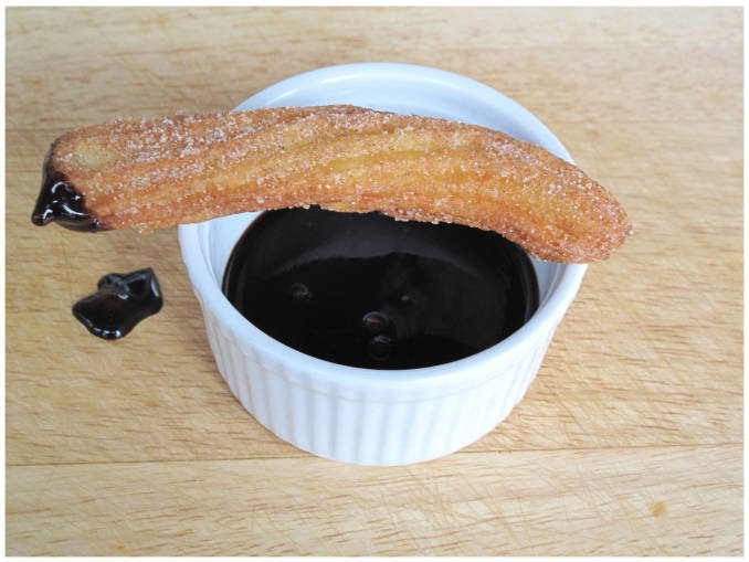 Churro with chocolate-fudge sauce