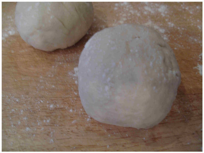 Two balls of pizza dough