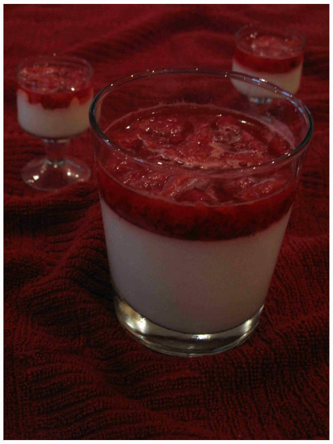 Strawberry coconut panna cotta