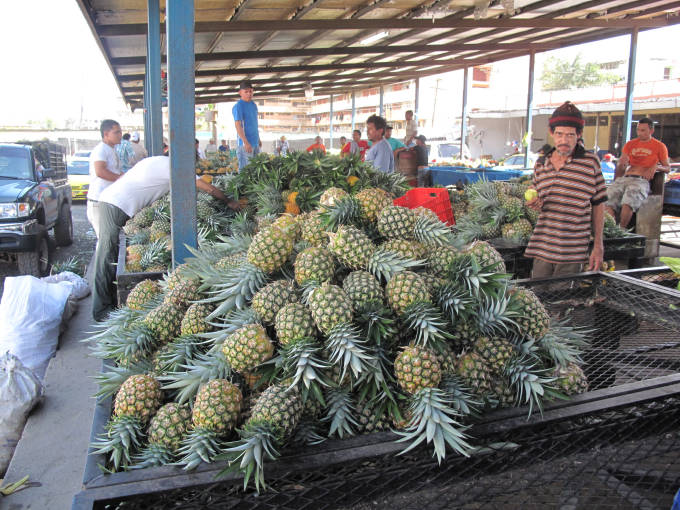 Pineapples at the Panama fruit market