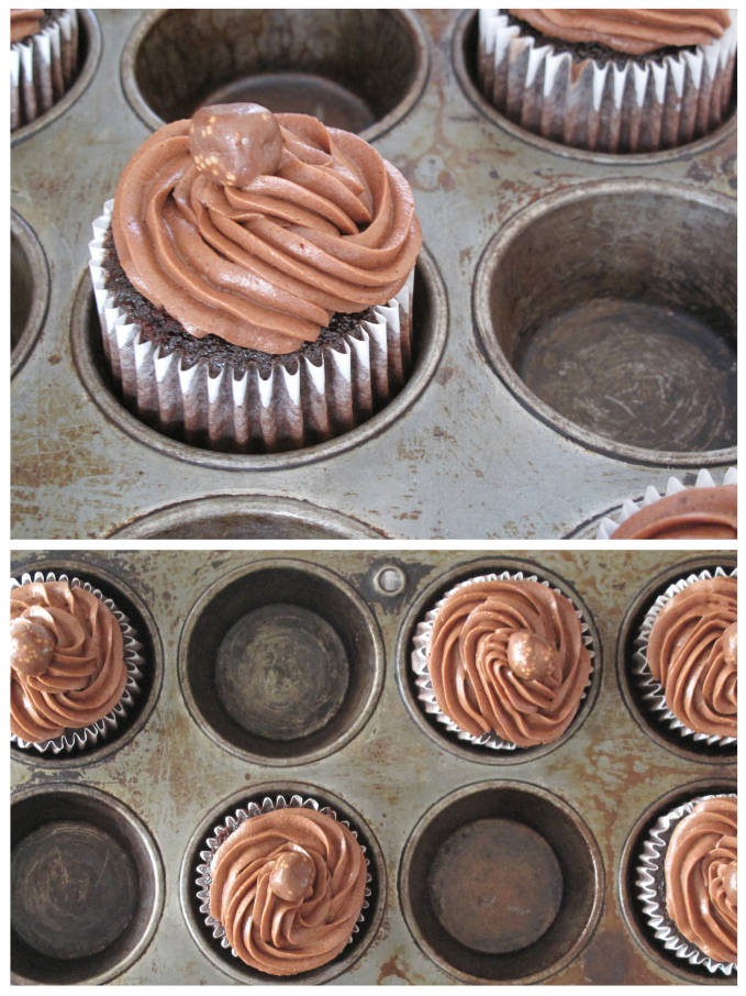 Chocolate-marshmallow campfire cupcakes