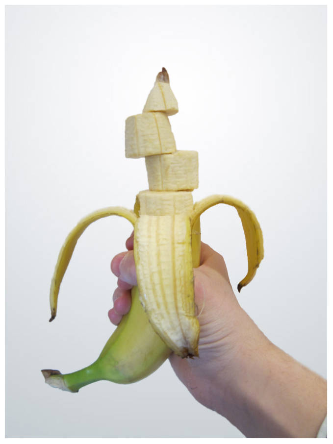 A pre-sliced banana