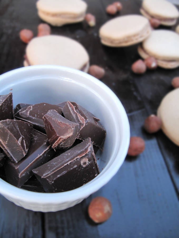 Chocolate for the dark-chocolate ganache filling