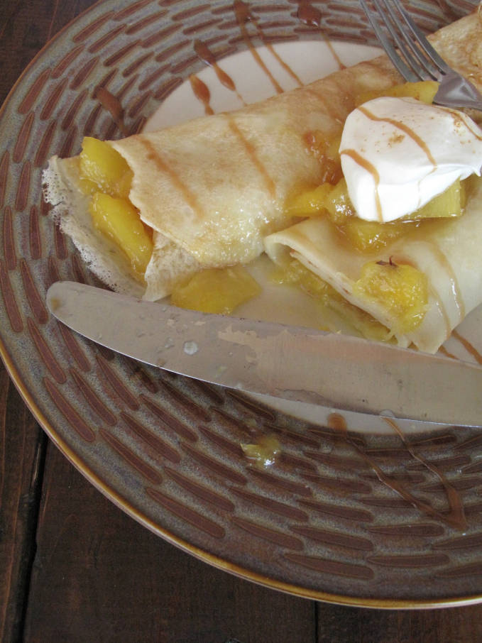 Pineapple-ginger crepes