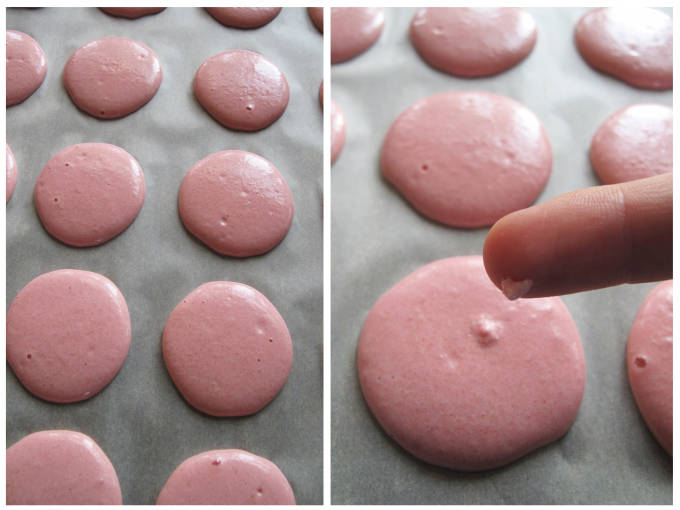 Drying out macaron shells