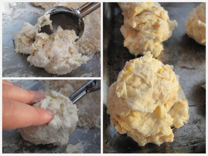 Shaping the Cheddar Bay Biscuits