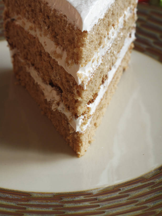 Earl Grey chiffon cake with maple meringue
