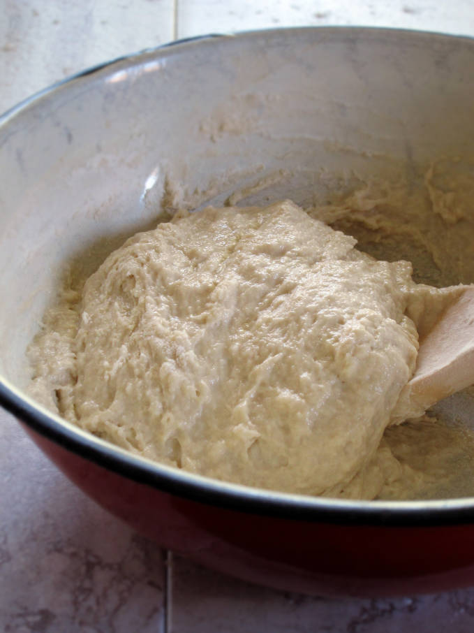 Fresh croissant dough with enough flour