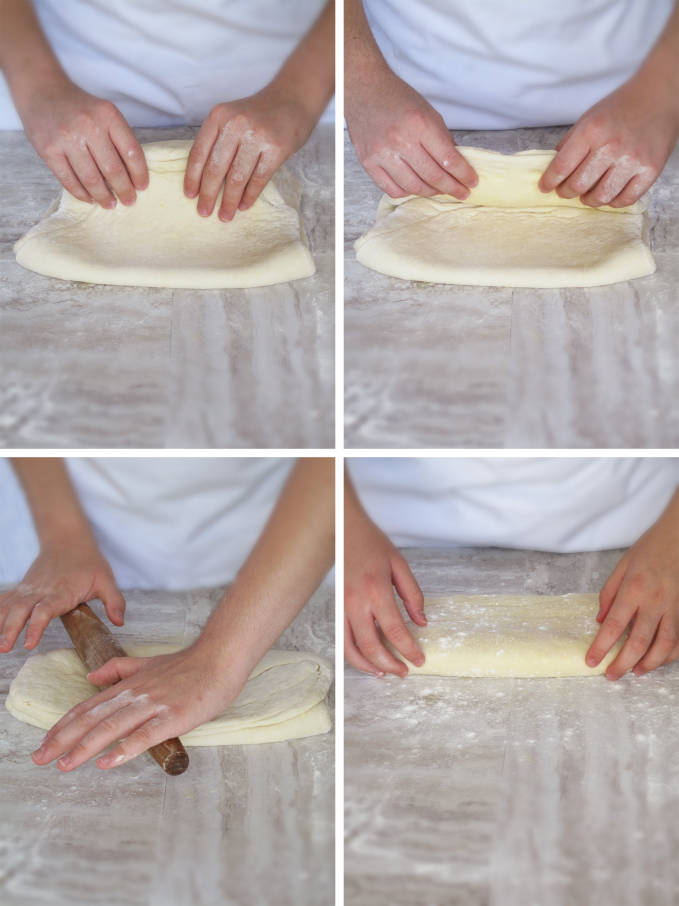 A single turn of croissant dough