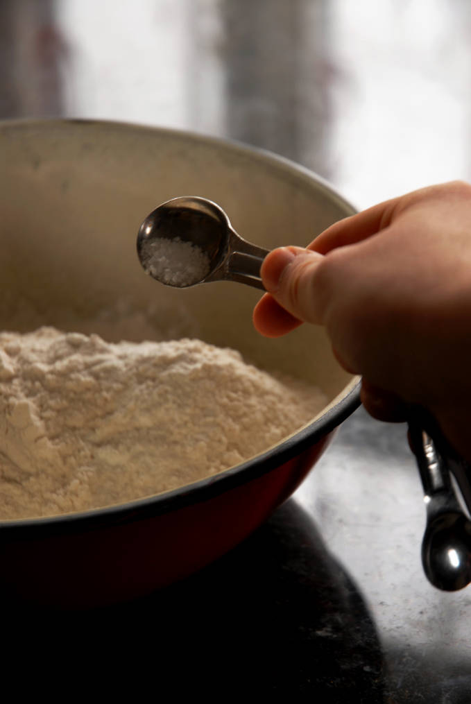 Coarse salt is a great addition to gingerbread. Click for a full photo tutorial on how to make amazing gingerbread! Perfect for the holidays #christmas