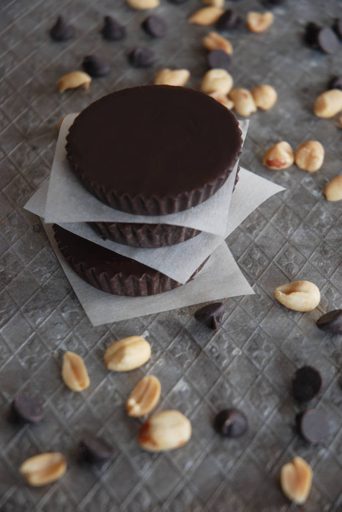 Completely homemade Reese's peanut butter cups. Make your own! Click for the recipe.