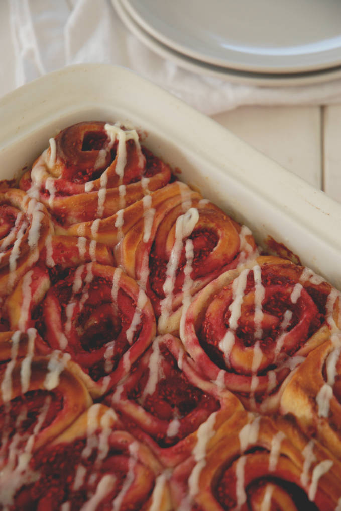 Raspberry-lemon sweet rolls with cream cheese frosting. Don't have raspberries? That's okay. You can use almost any berry to make these awesome sweet rolls. Click to get the recipe!