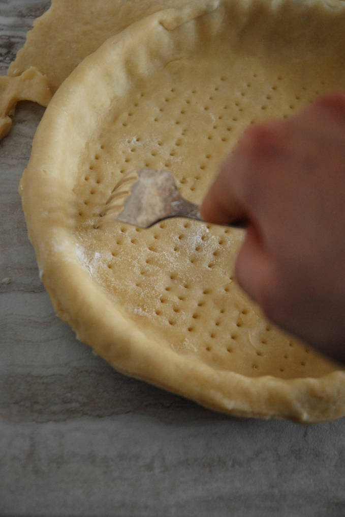 Docking (poking holes in) tart dough helps avoid air bubbles--click to get instructions on how to make PERFECT PIE & TART DOUGH every time!