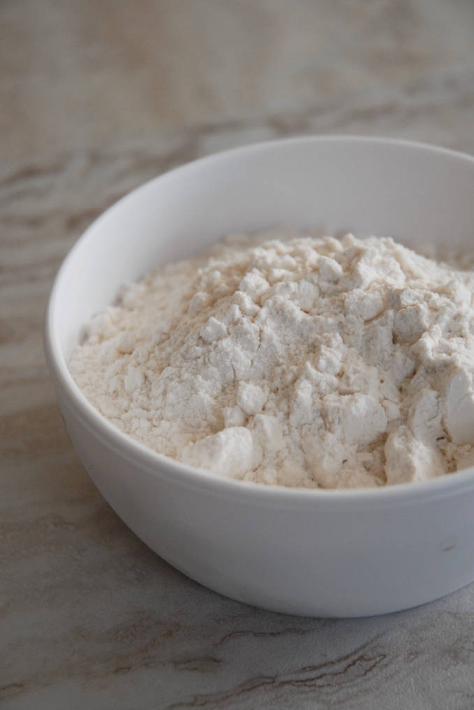 Bowl of flour--click to get instructions on how to make PERFECT PIE & TART DOUGH every time!