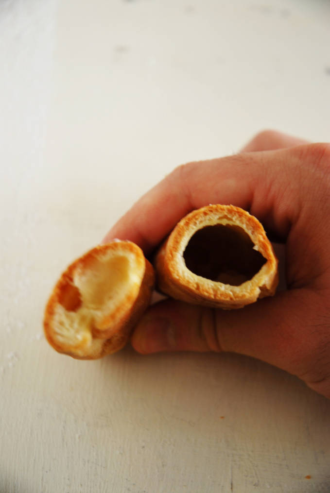 Breaking down the perfect éclair | The one on the left was made from all-purpose flour & the one on the right was made from bread flour