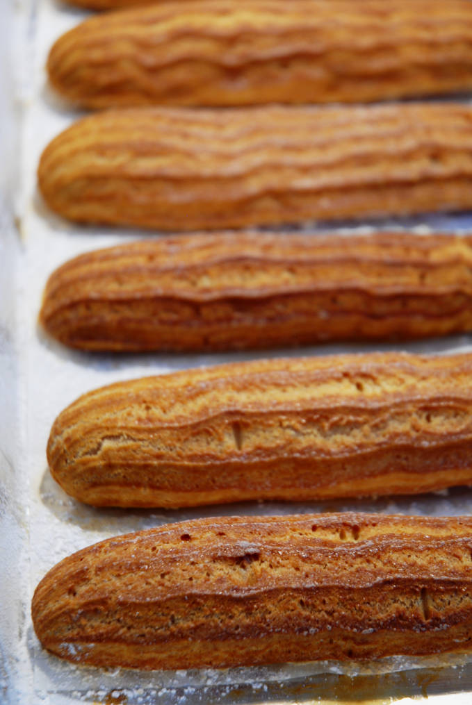 Breaking down the perfect éclair | Perfectly baked: golden-dark brown, lightly crisped, and hollow centers.