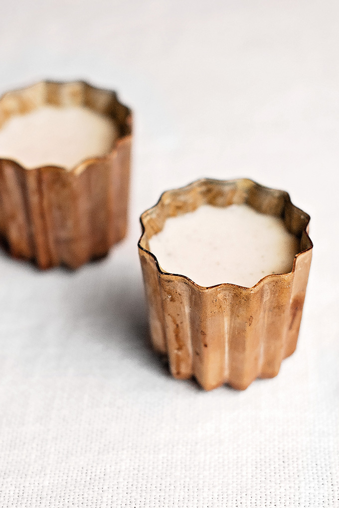 Filled copper canelé moulds