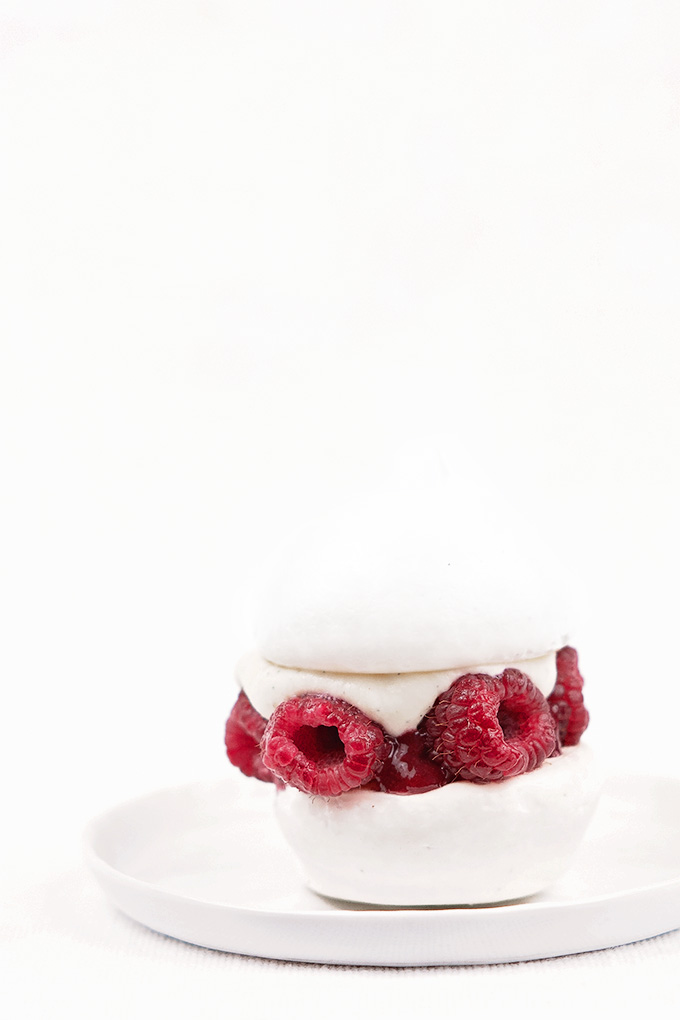 Reverse-engineered version of famous pastry chef Dominique Ansel's raspberry and lychee pavlova